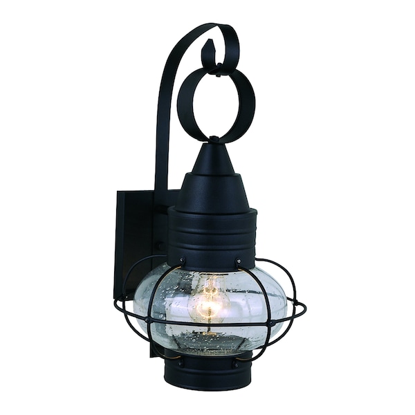 Vaxcel Chatham 1 Light Black Coastal Outdoor Wall Lantern Clear Glass OW21891TB - main